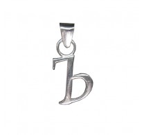 PE001450 Sterling Silver Pendant Charm Letter Ъ Cyrillic Solid Genuine Hallmarked 925